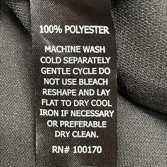 Adrienne Vittadini Long Sleeve Chiffon Blouse Black with White Trim M - Picture 13 of 16